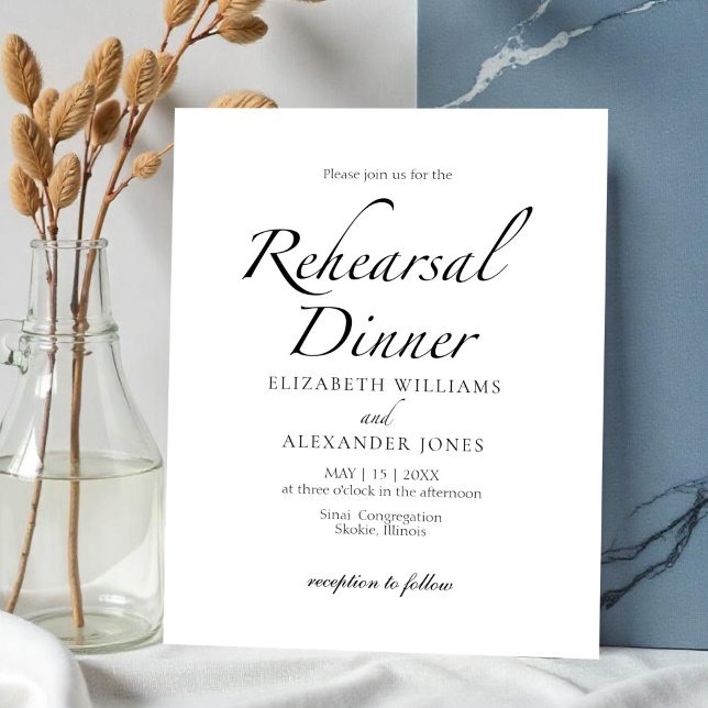  Modern Script Rehearsal Dinner Budget Invitation (Creator Uploaded)