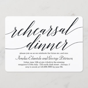 Modern Script Rehearsal Dinner Invitation