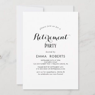 Modern Script Retirement Party Invitation
