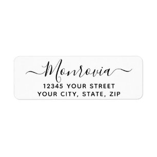 Modern Script Return Address Label