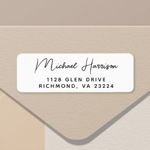 Modern Script Return Address Label