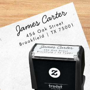Modern Script Return Address Self-inking Stamp