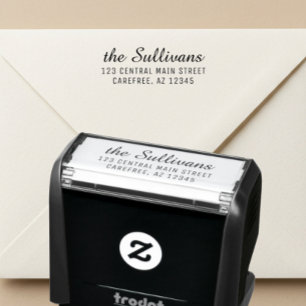 Modern Script Return Address Stamp for Invitations
