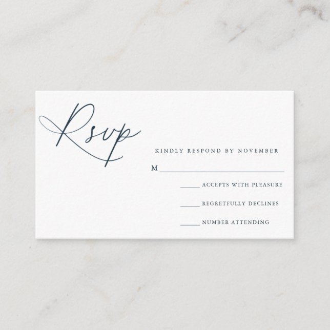 Modern Script RSVP Card (Front)