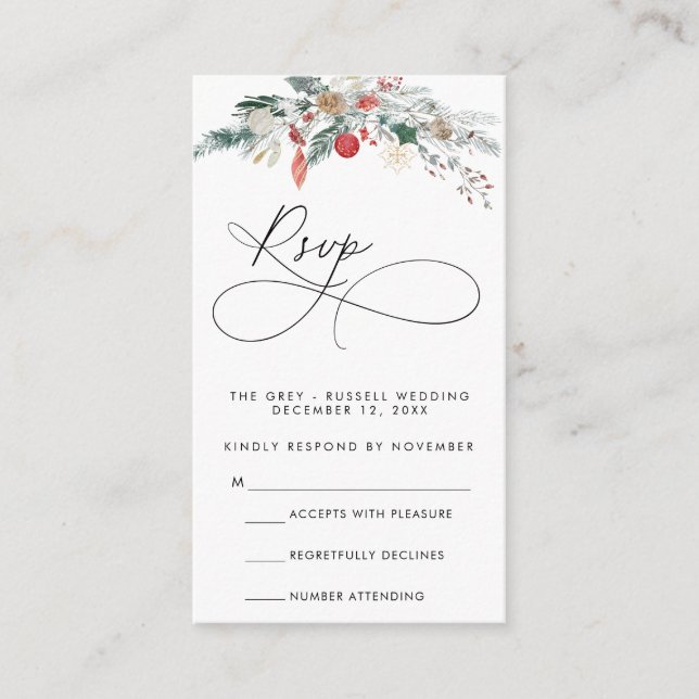 Modern Script RSVP Card (Front)