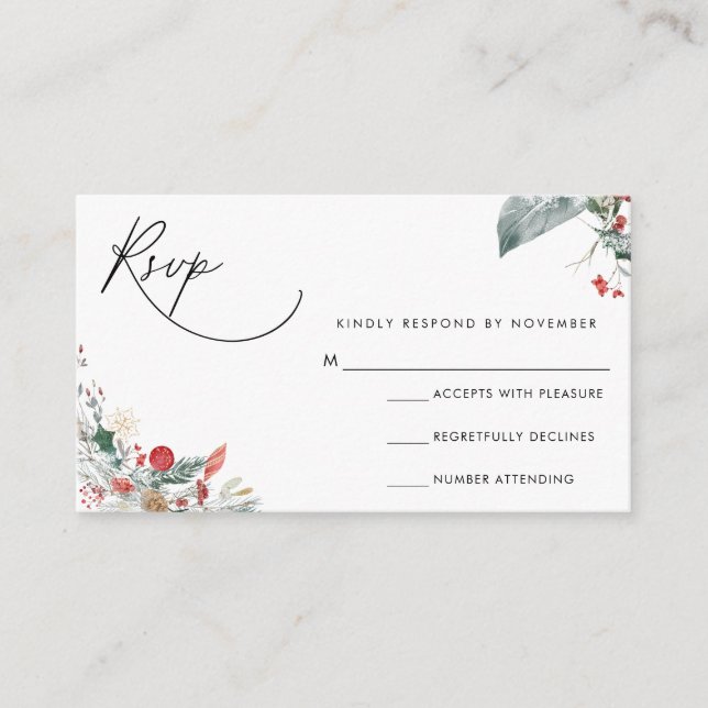 Modern Script RSVP Card (Front)