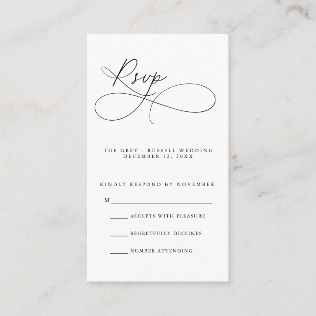 Modern Script RSVP Card (Front)