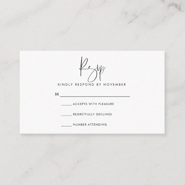 Modern Script RSVP Card (Front)
