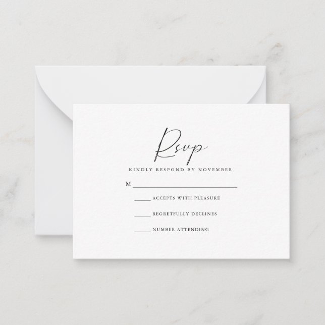 Modern Script RSVP Card (Front)