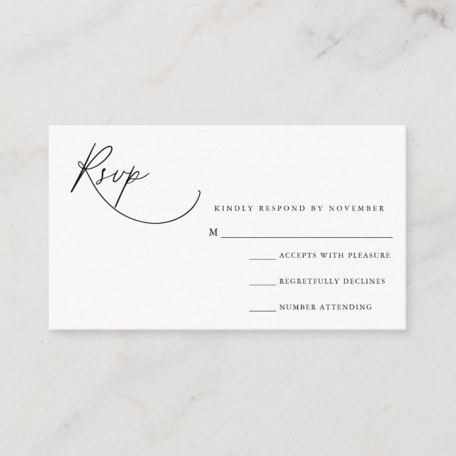 Modern Script RSVP Card (Front)