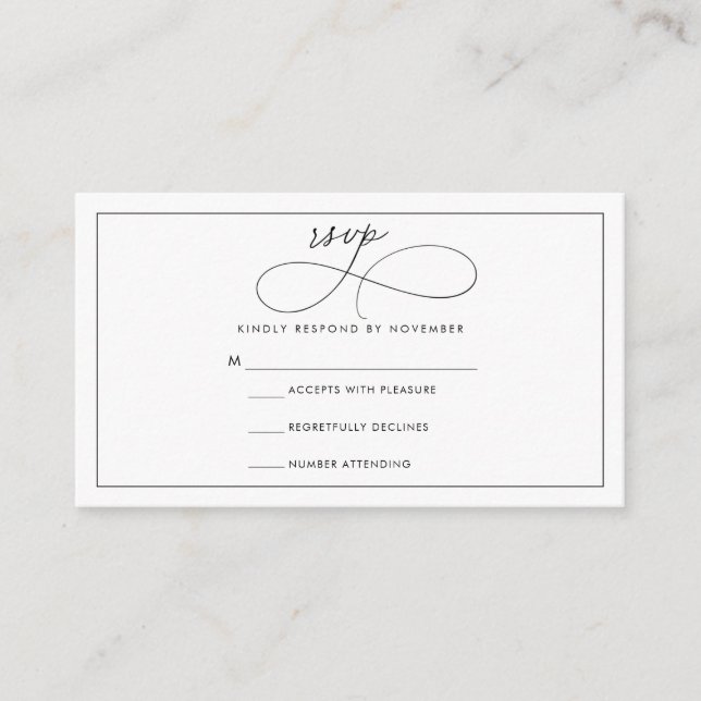 Modern Script RSVP Card (Front)