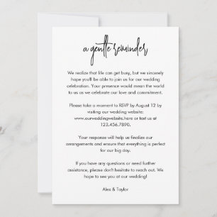 Modern Script RSVP Deadline Reminder Card