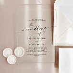 Modern Script Rustic Boho Elegant Minimal Wedding Acrylic Invitations<br><div class="desc">These modern script rustic boho elegant minimal wedding acrylic invitations are perfect for a minimalist wedding.

The simple design features unique industrial lettering typography with modern boho style.</div>