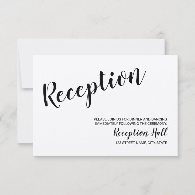 Modern Script Rustic Kraft Paper Wedding Reception Invitation (Front)