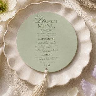 Modern Script Sage Green Formal Wedding Menu
