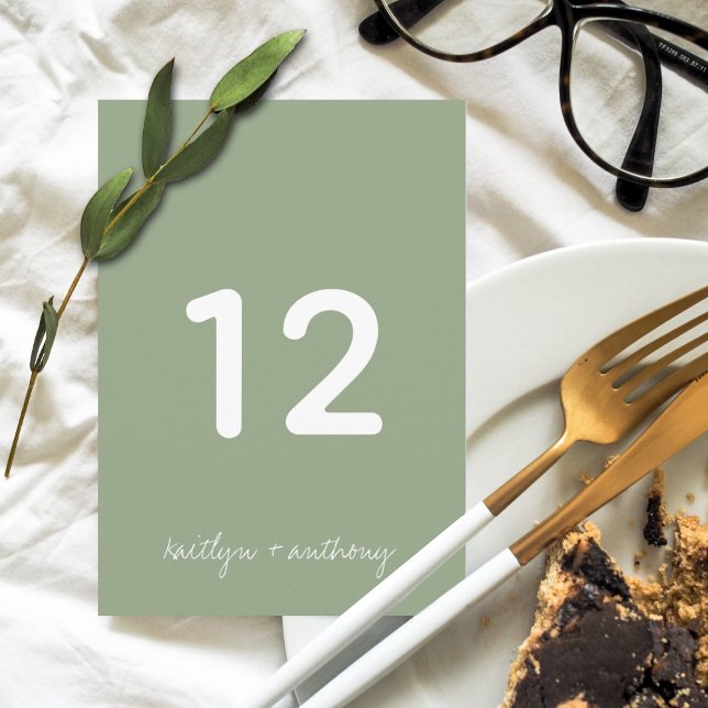 Modern Script Sage Green Minimalistic Wedding Invitation (Creator Uploaded)