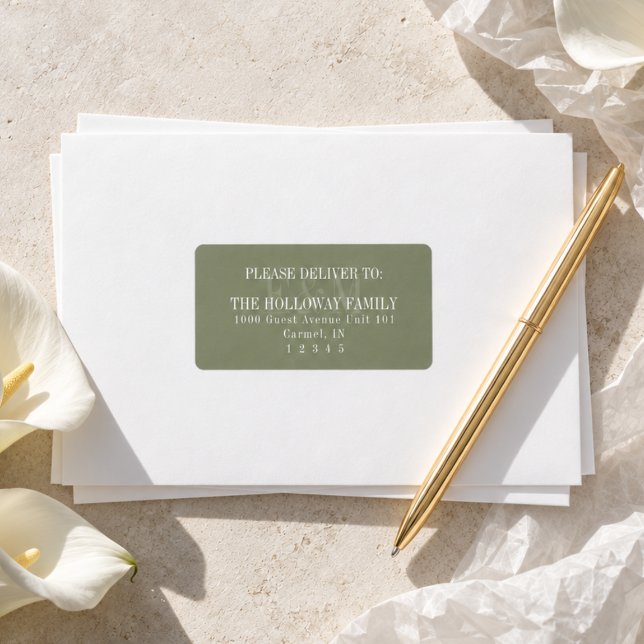 Modern Script Sage Green Monogram Wedding Label (Modern Script Sage Green Monogram Wedding Label
)