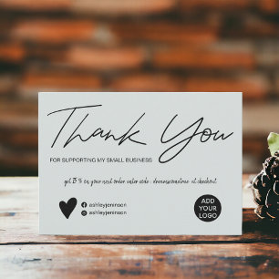 Modern script sage green order thank you