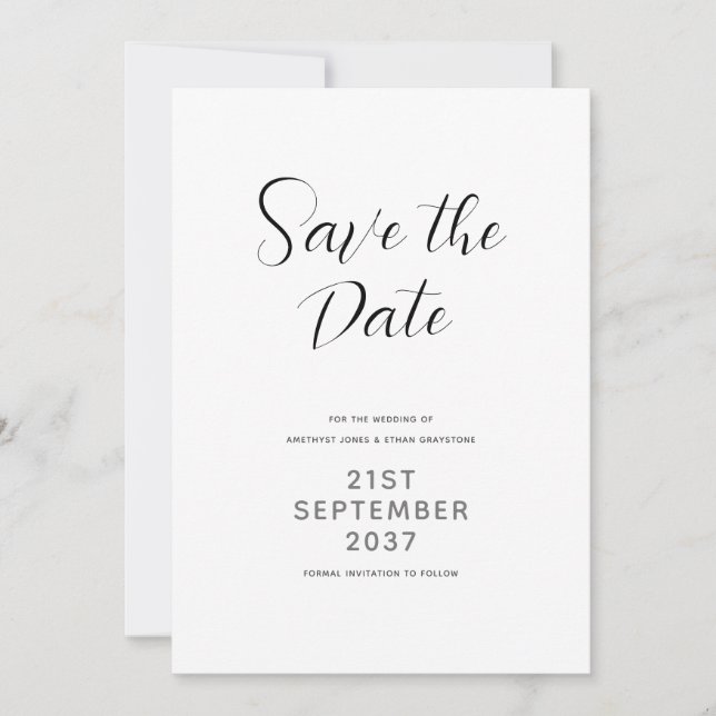 Modern Script Save The Date (Front)