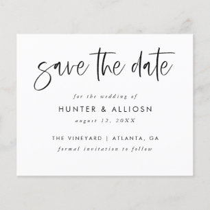 Modern Script Save The Date Budget Flyer