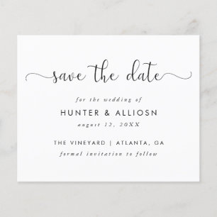 Modern Script Save The Date Budget Flyer