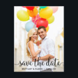 Modern Script Save the Date Photo Postcard<br><div class="desc">Modern Script Save the Date Couple Photo Engagement Announcement Postcard</div>