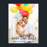 Modern Script Save the Date Photo Postcard<br><div class="desc">Modern Script Save the Date Couple Photo Engagement Announcement Postcard</div>