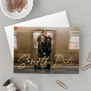Modern Script SAVE THE DATE Photo REAL