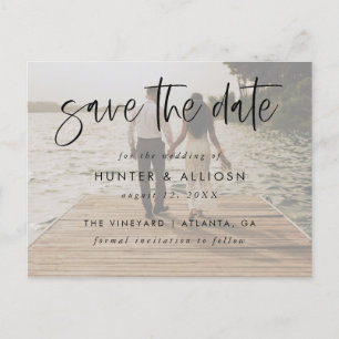 Modern Script Save The Date PostCard