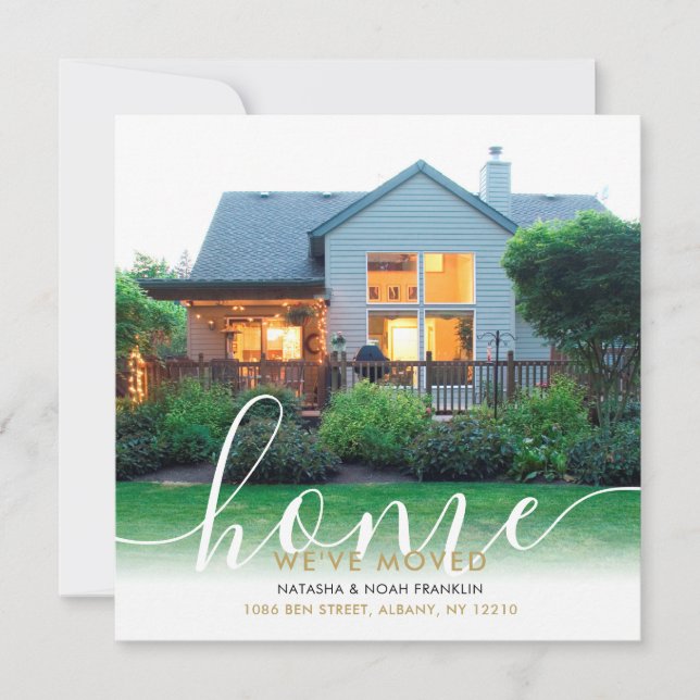 Modern Script Script New Home Photo Announcement (Front)