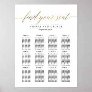 Modern Script Seating Chart Poster