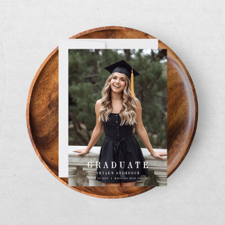 Modern Script Senior Photo Graduation  Invitation