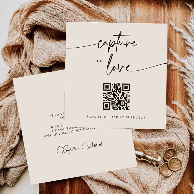 Modern Script Share the Love QR Code Table Cards (Creator Uploaded)