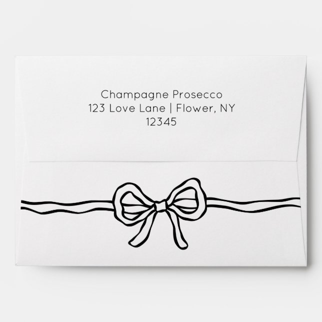 Modern Script She's Tying The Knot Bridal Shower Envelope (Back (Top Flap))