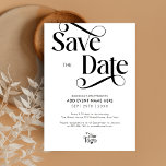 Modern Script Simple Business Event Save The Date Invitation<br><div class="desc">Create professional business invites for your event with this modern Save the Date invitation. You can edit all colours, add your logo and event details to create stylish Save the Date cards for your grand opening, gala dinner, fundraiser, award ceremony or any other business event. The stylish script font writes...</div>