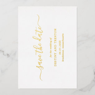 Modern Script Simple Elegant Wedding Save The Date