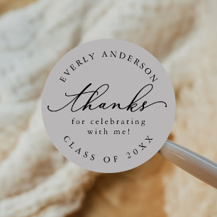 Modern Script Simple Graduation Classic Round Sticker