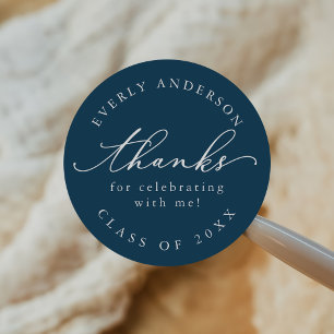 Modern Script Simple Graduation Classic Round Sticker