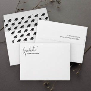 Modern Script Simple Graduation Return Address Envelope