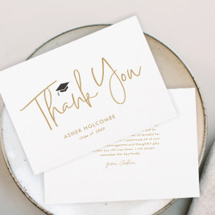 Modern Script Simple Graduation Thank You Card