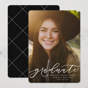 Modern script simple photo graduation announcement