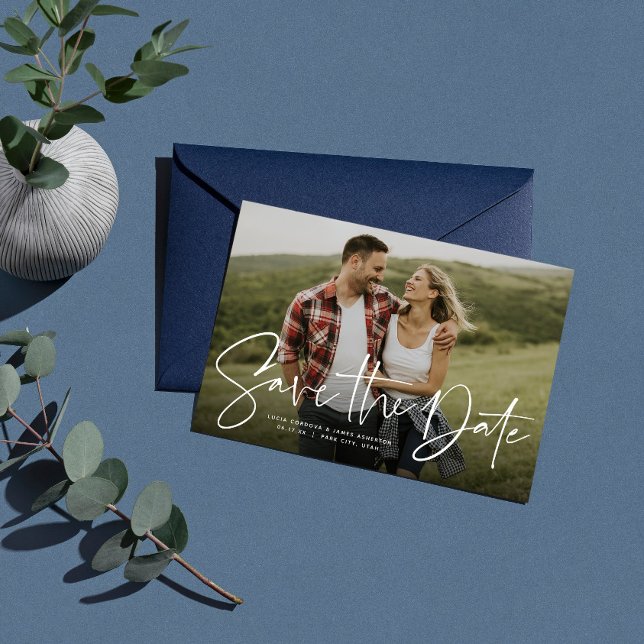 Modern script simple photo save the date (Creator Uploaded)