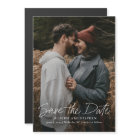 Modern Script Simple Wedding Photo Save The Date