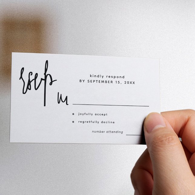 Modern script simple wedding rsvp  enclosure card (Creator Uploaded)
