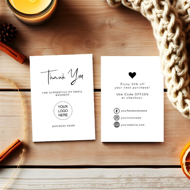 Modern Script Small Business Thank You Card (Creator Uploaded)