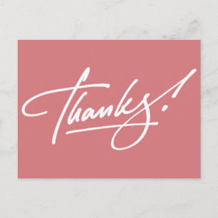 Modern Script Strawberry Ice Thank You Card