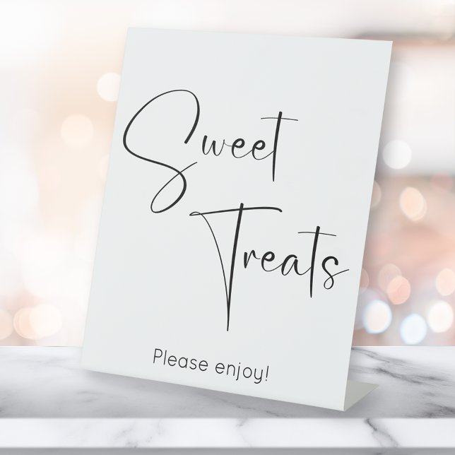 Modern Script Sweet Treats Pedestal Sign (Creator Uploaded)