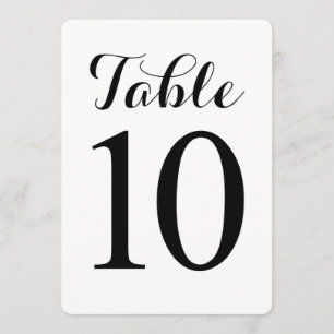 Modern Script Table 10   Table Numbers Card
