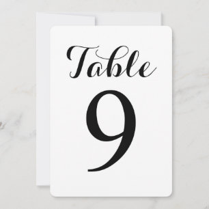 Modern Script Table 9   Table Numbers Card