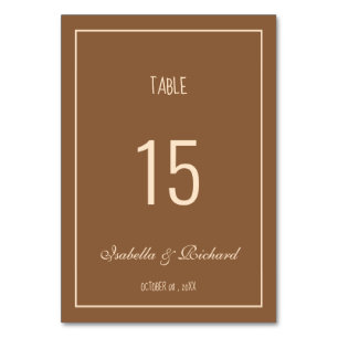 Modern Script Terracotta Fall Wedding Table Card